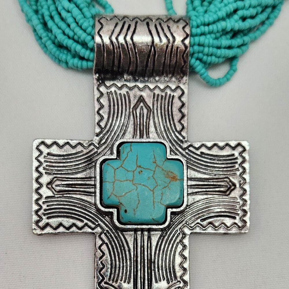 Beaded Cross Necklace #726 - Picture 11 of 16